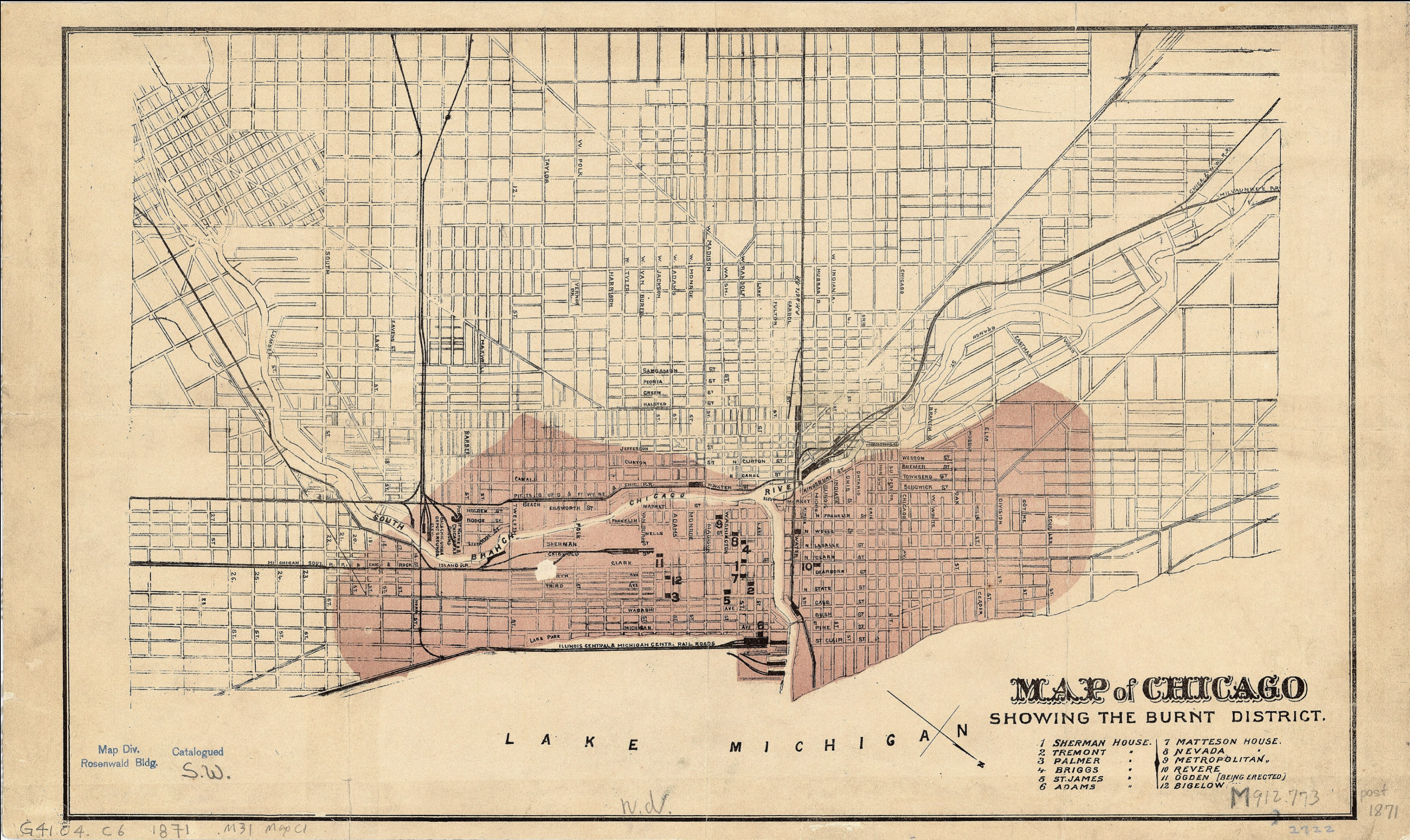 Map of the Burnt District, ca. 1871